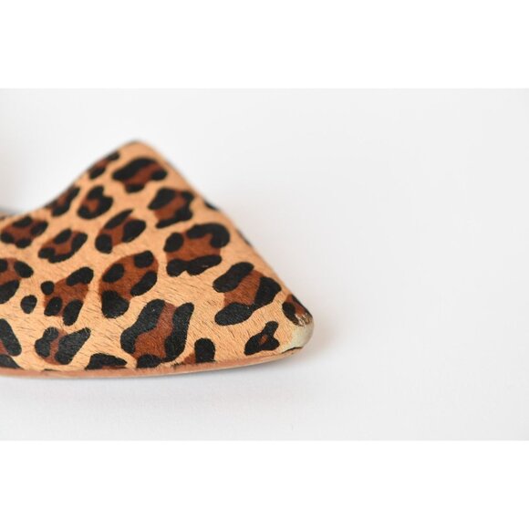 J. Crew Zoe D’Orsay Flats Sz 8 Calf Hair Leopard Print Pointed Toe Flat - Picture 7 of 16